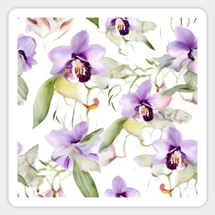 Watercolor Orchid Pattern 13 Sticker